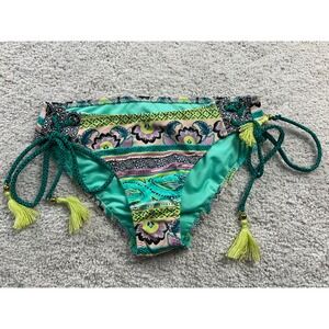 Shade & Shore Girls Swim Bottom Size S Floral Paisley Print Drawstring